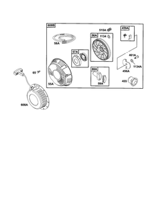 Starter-Rewind Diagram and Parts List for 185400-185499 0412-0599 Briggs and Stratton Engine